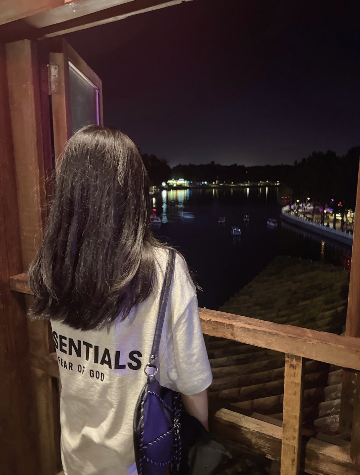 Top ESS Front and Rear Three-Dimensional Flocking Letters 100% Cotton round Neck Loose Couple Short Sleeve T-shirt