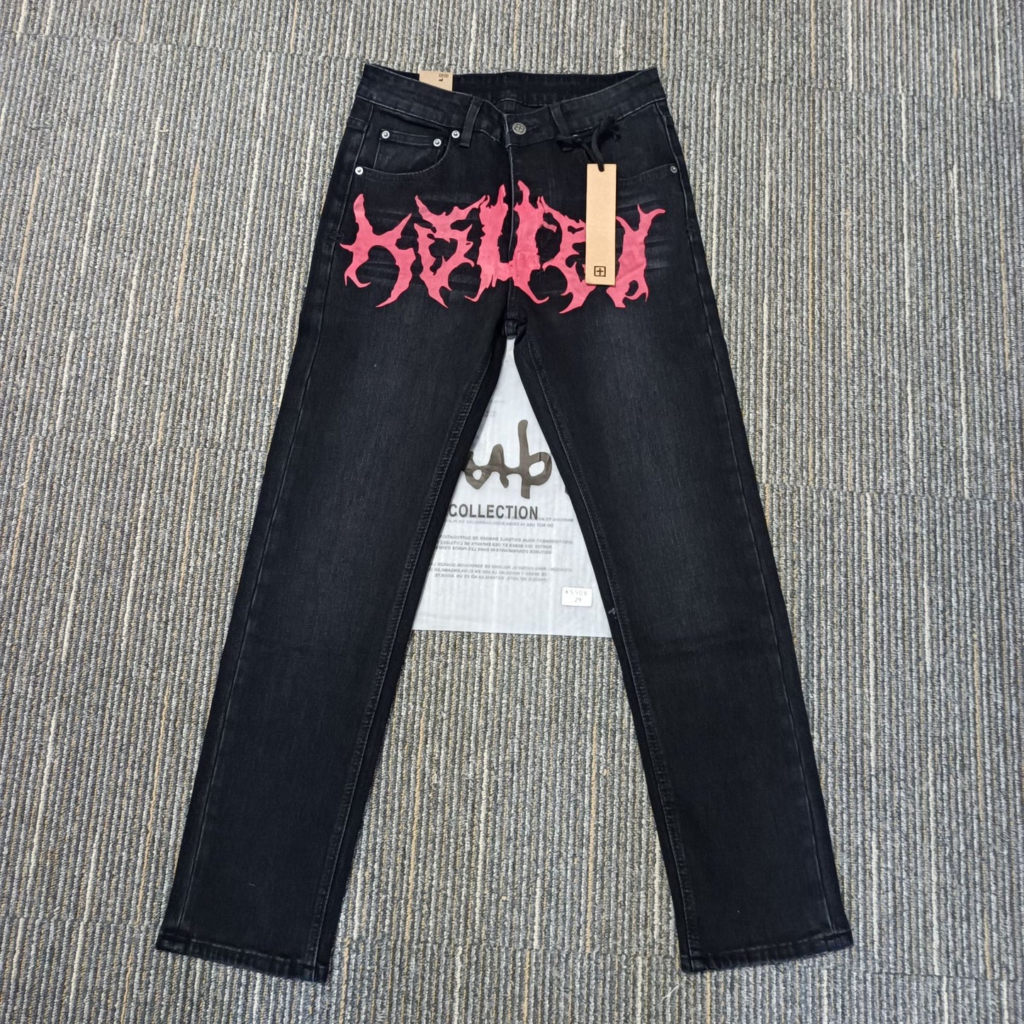 KSB901 Jeans straight-leg Ripped Stretch American High Street Casual Men's Jeans