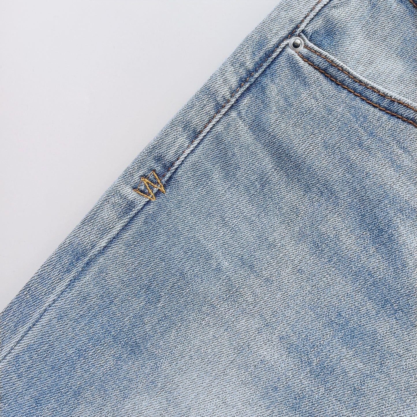 KSB Jeans Straight Ripped Stretch American High Street Casual Men's Jeans