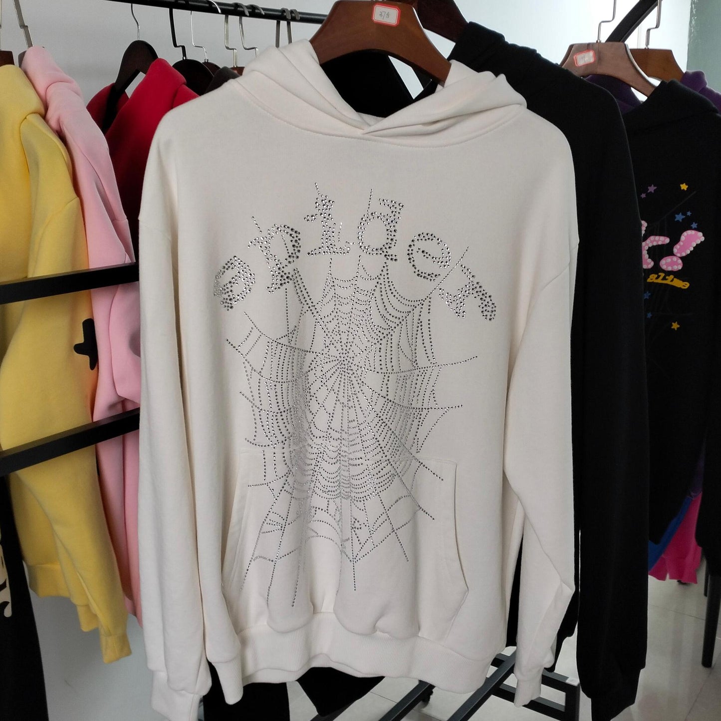 Top 430gsm Sp5der Hoodies 100% Cotton Hoodie for men and women