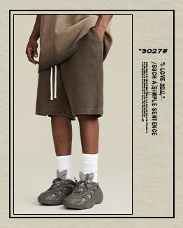 Be Men's 2024 Heavy Fog Teen Fashion Brand Men's Loose Cropped Pants Men's Sports Casual Shorts Summer