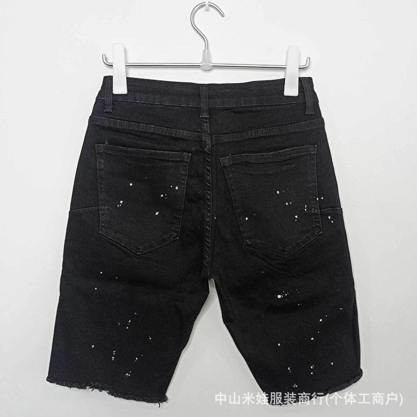 Purple Jeans Men's Distressed Denim Shorts Five-Point Shorts