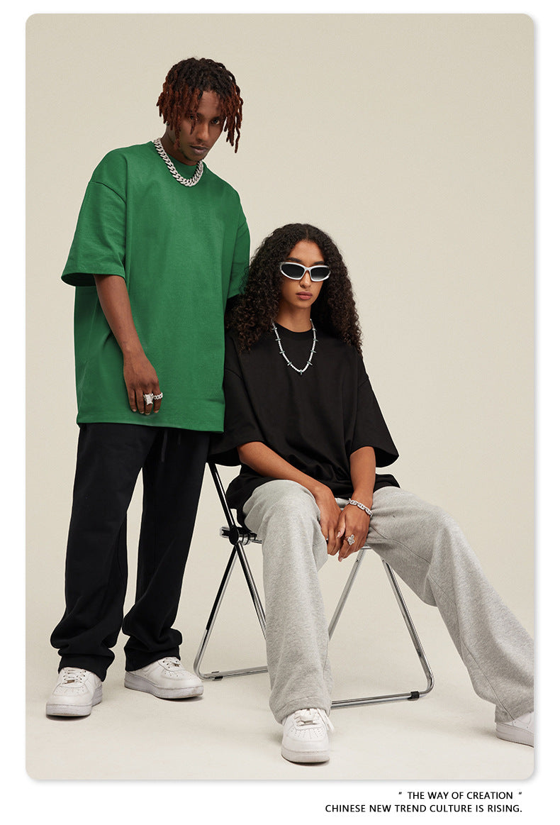 Be Men's 2024 Bashi Cotton T-shirt Heavy Loose Teen Short-Sleeved Men's T Summer Fashion Brand Short Sleeve T-shirt Men's