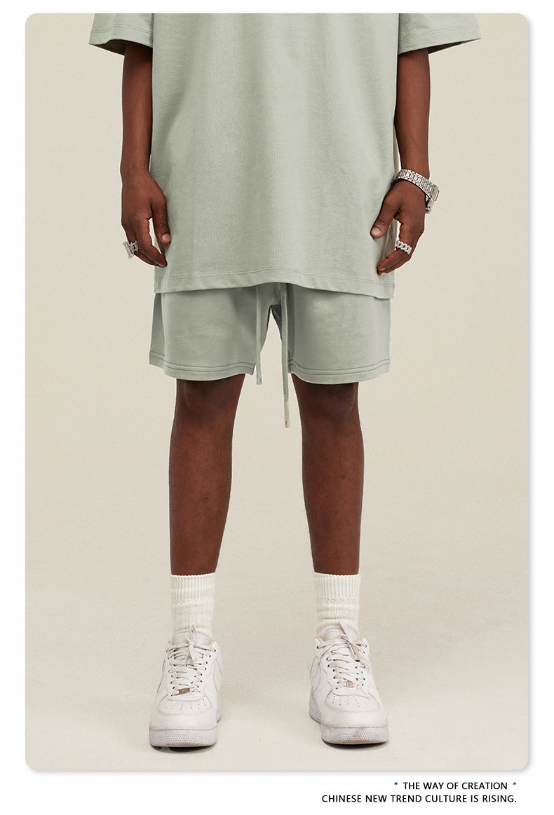 Be Men's 2024 Heavy Fog Teen Fashion Brand Men's Loose Cropped Pants Men's Sports Casual Shorts Summer