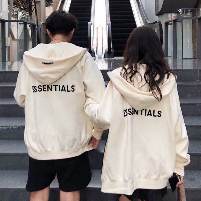 ESS Silicone Letter Zipper with Fleece Lining100% Cotton Hooded Sweater