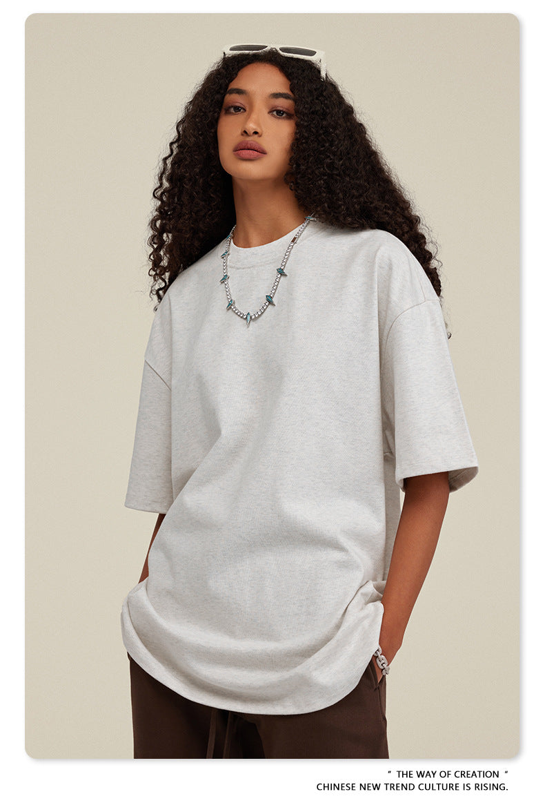 Be Men's 2024 Bashi Cotton T-shirt Heavy Loose Teen Short-Sleeved Men's T Summer Fashion Brand Short Sleeve T-shirt Men's