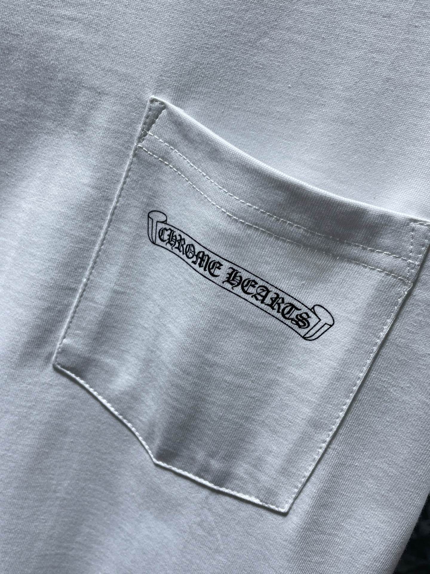 Chrome Hearts Letter Colorful Cross Flower Arm Double Yarn Short Sleeve T-Shirt for Men