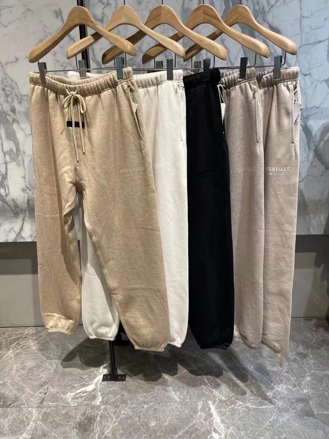 Ess*** Multi-Line Fog Silicone Letters Thickened Sports Casual Sweatpants Trousers