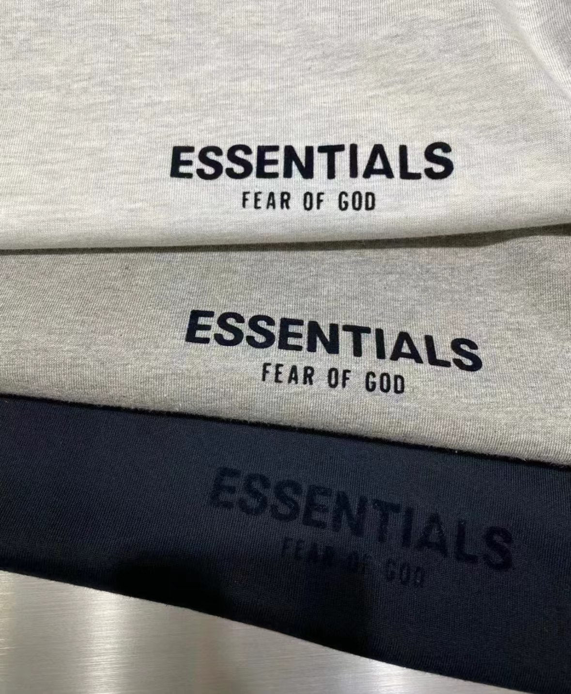 Top ESS Front and Rear Three-Dimensional Flocking Letters 100% Cotton round Neck Loose Couple Short Sleeve T-shirt