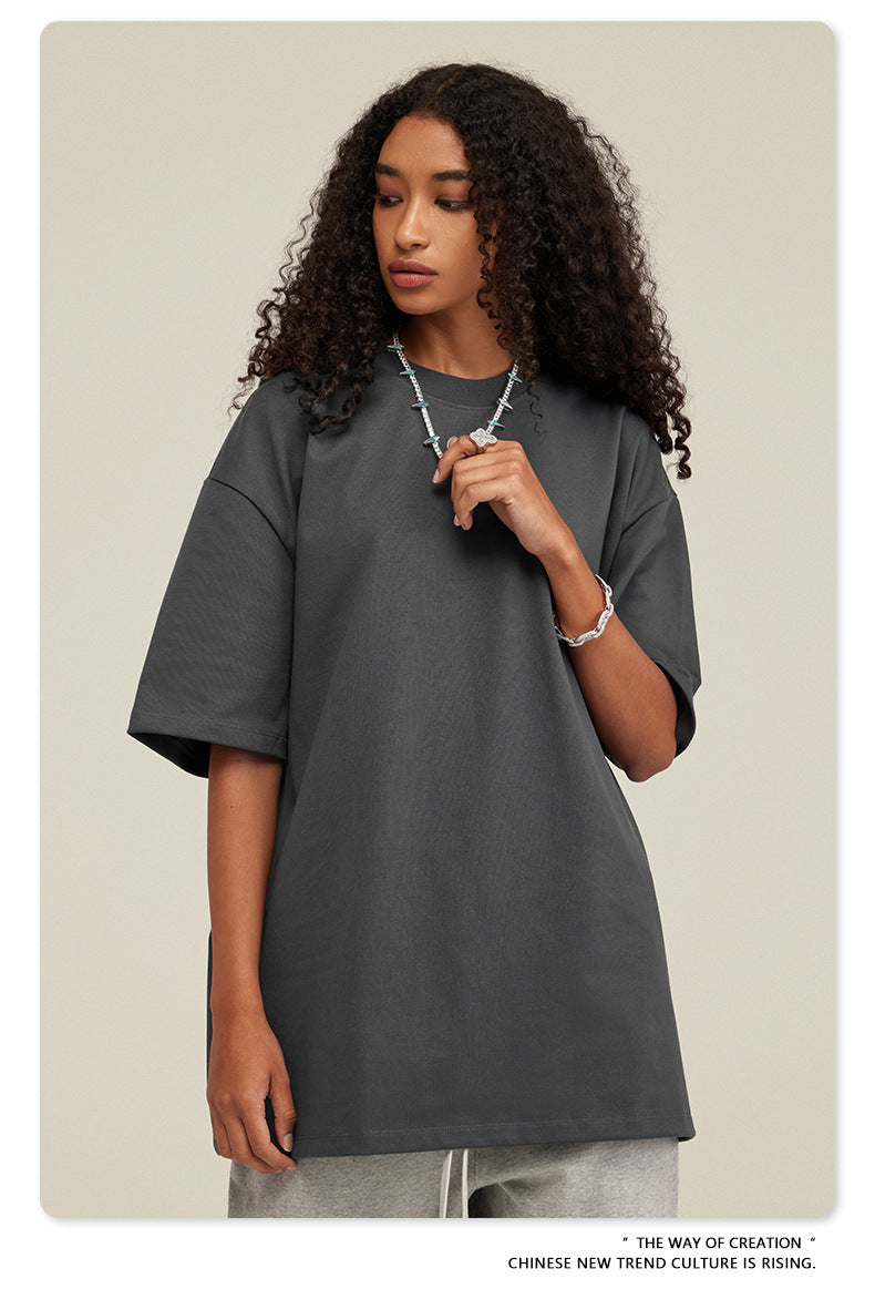 Be Men's 2024 Bashi Cotton T-shirt Heavy Loose Teen Short-Sleeved Men's T Summer Fashion Brand Short Sleeve T-shirt Men's