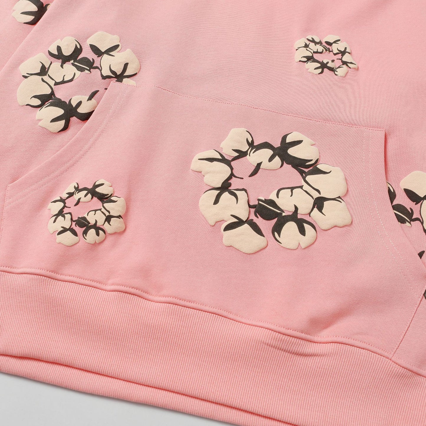 New Denim 380gsm tears 100% cotton flowers men hoodies