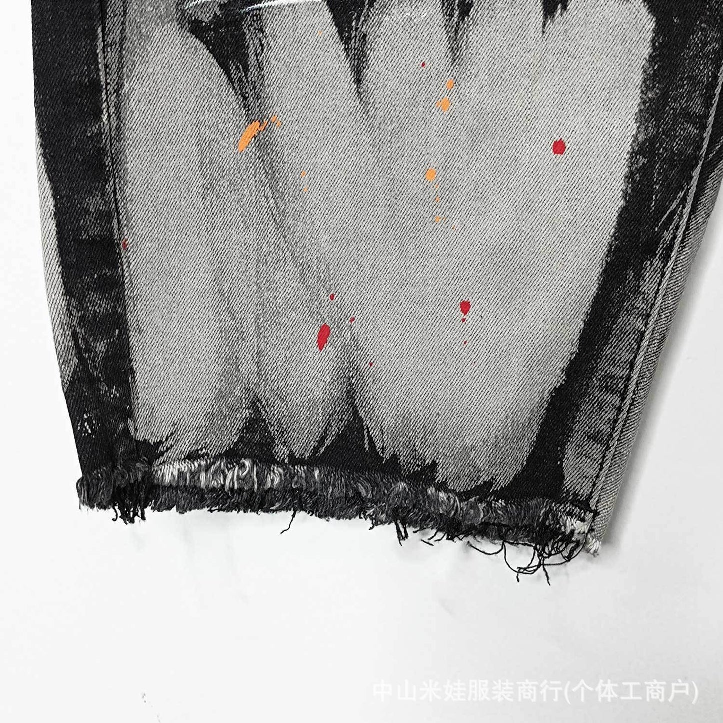 Purple Jeans Splashed Ink Black Jeans