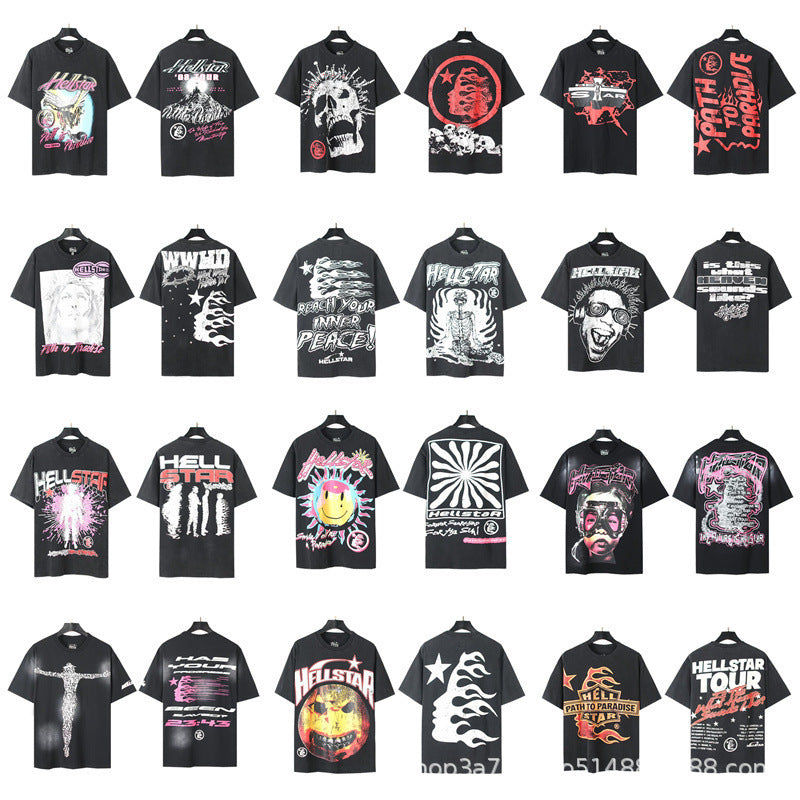 2024 SS Hell starLoose Pullover Short Sleeve T-shirt Green Less