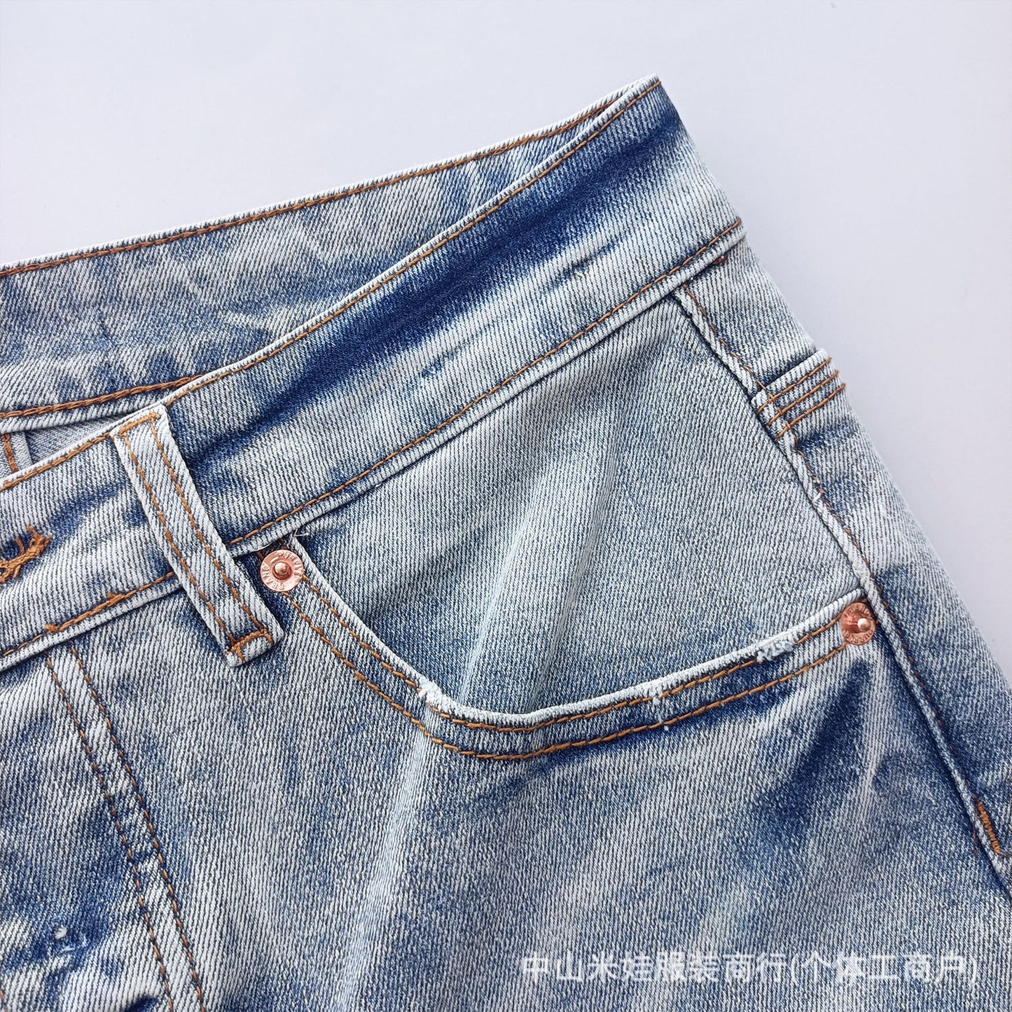 Pp6610 Purple Jeans American Style Hip Hop Ripped Splash-Ink Jeans