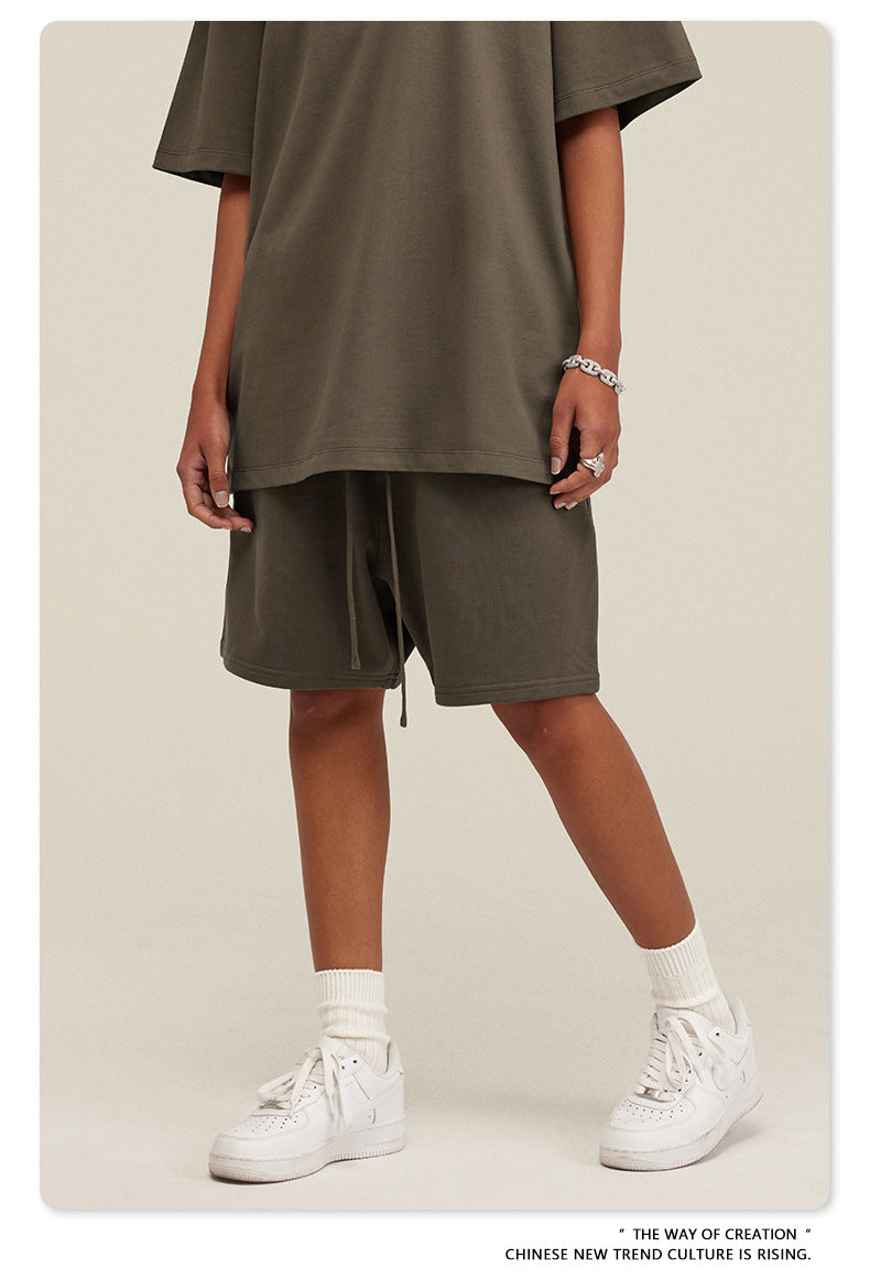 Be Men's 2024 Heavy Fog Teen Fashion Brand Men's Loose Cropped Pants Men's Sports Casual Shorts Summer