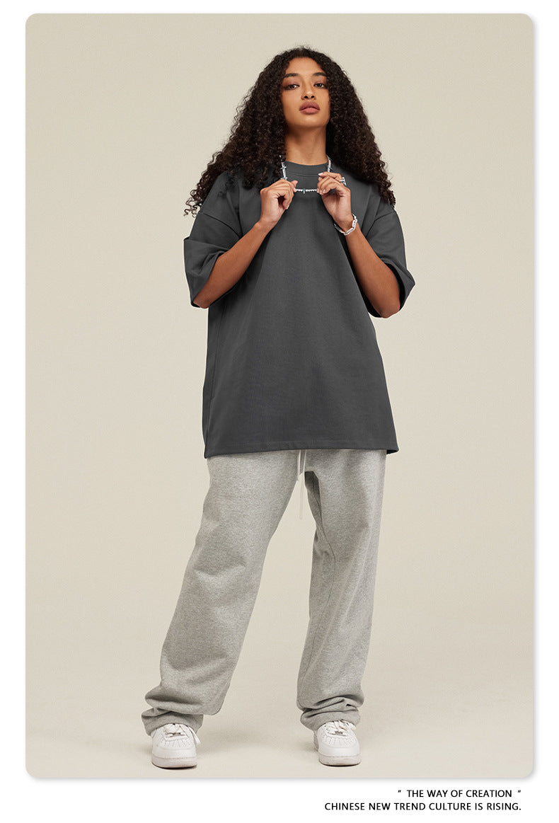 Be Men's 2024 Bashi Cotton T-shirt Heavy Loose Teen Short-Sleeved Men's T Summer Fashion Brand Short Sleeve T-shirt Men's