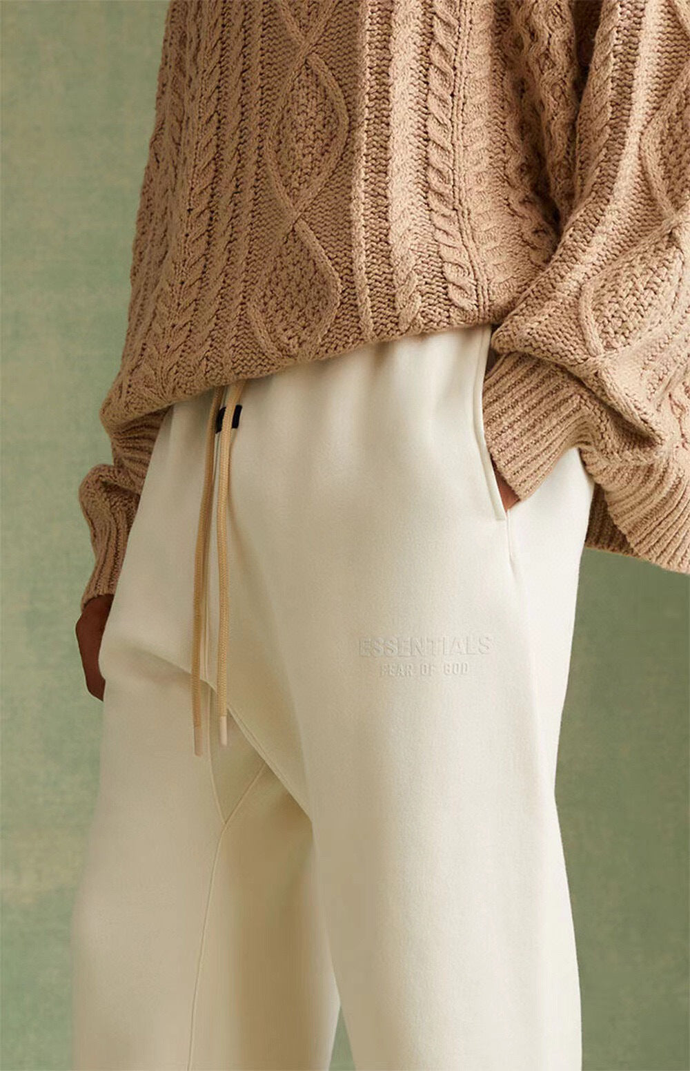 Ess*** Multi-Line Fog Silicone Letters Thickened Sports Casual Sweatpants Trousers