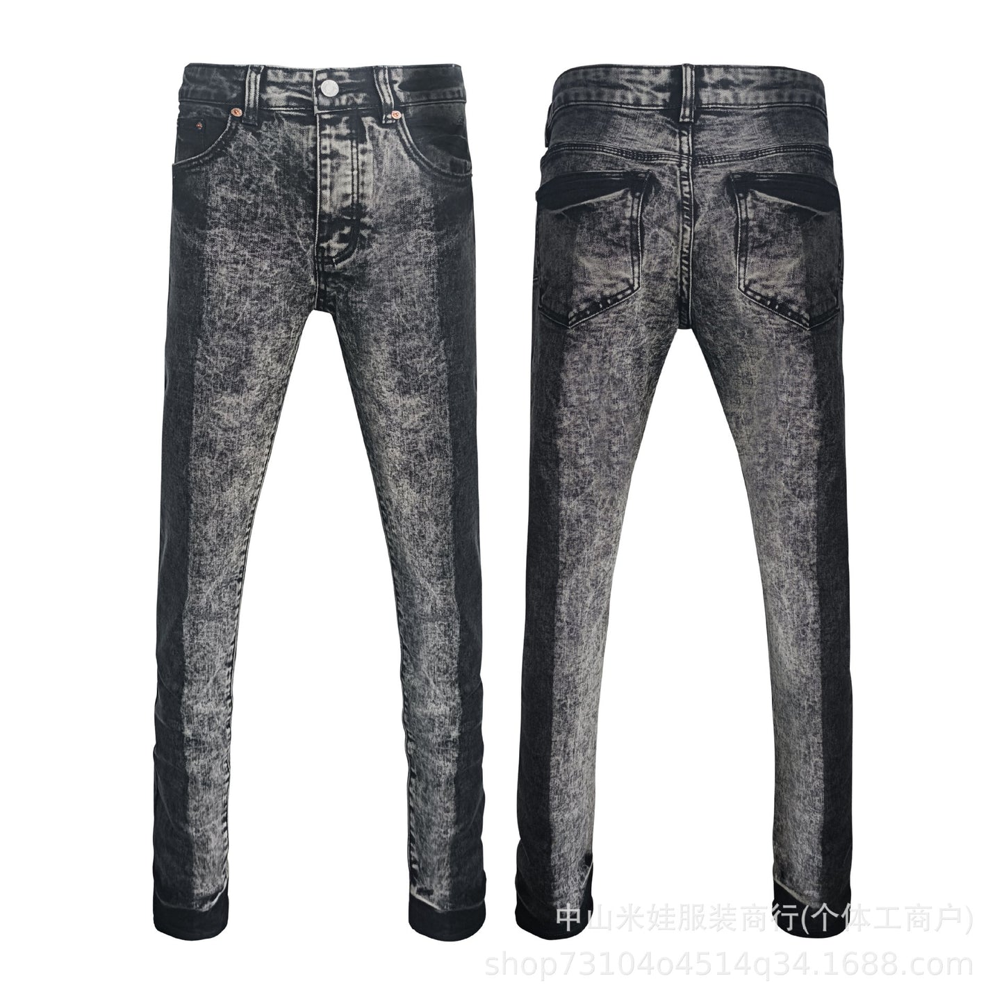 Pp6601 Purple Jeans American Style Hip Hop Ripped Jeans