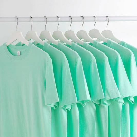 300Gsm Heavyweight  green colors blank tee shirts for men
