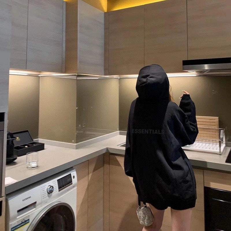 ESS Silicone Letter Zipper with Fleece Lining100% Cotton Hooded Sweater