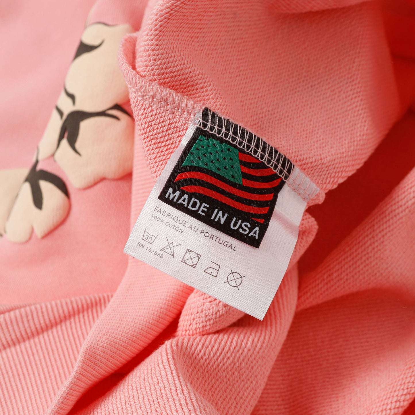 New Denim 380gsm tears 100% cotton flowers men hoodies