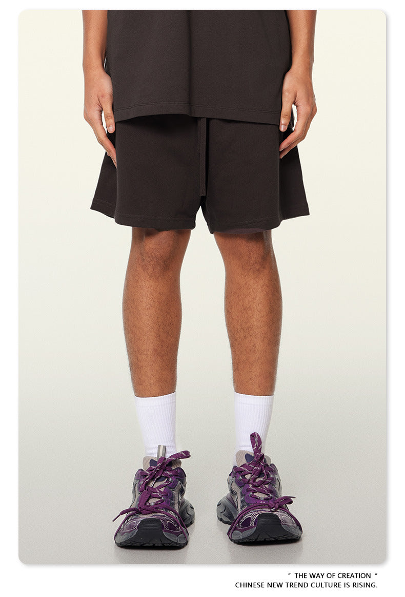 Be Men's 2024 Heavy Fog Teen Fashion Brand Men's Loose Cropped Pants Men's Sports Casual Shorts Summer