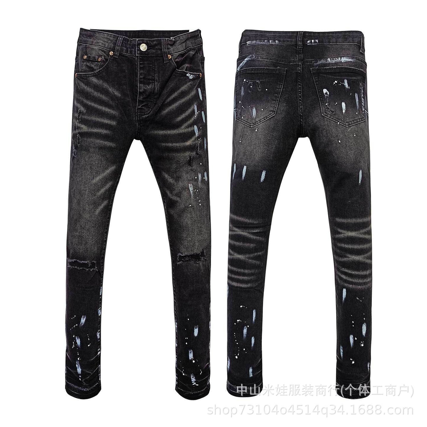 Pp6004 Purple Jeans Splash-Ink Jeans