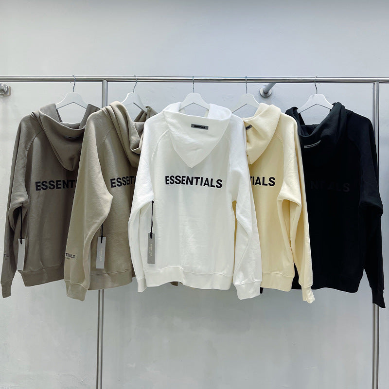 ESS Silicone Letter Zipper with Fleece Lining100% Cotton Hooded Sweater