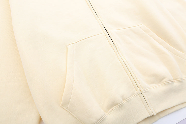 ESS Silicone Letter Zipper with Fleece Lining100% Cotton Hooded Sweater