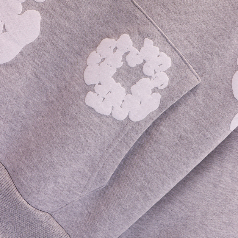 380gsm Denim tears Puff Print Sweatshirt and Sweatpants Casual Hoodie Men's and Women's Sports Suit