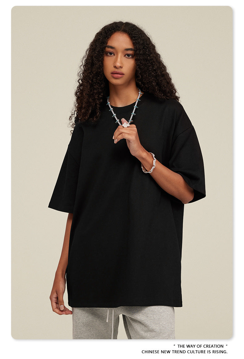 Be Men's 2024 Bashi Cotton T-shirt Heavy Loose Teen Short-Sleeved Men's T Summer Fashion Brand Short Sleeve T-shirt Men's