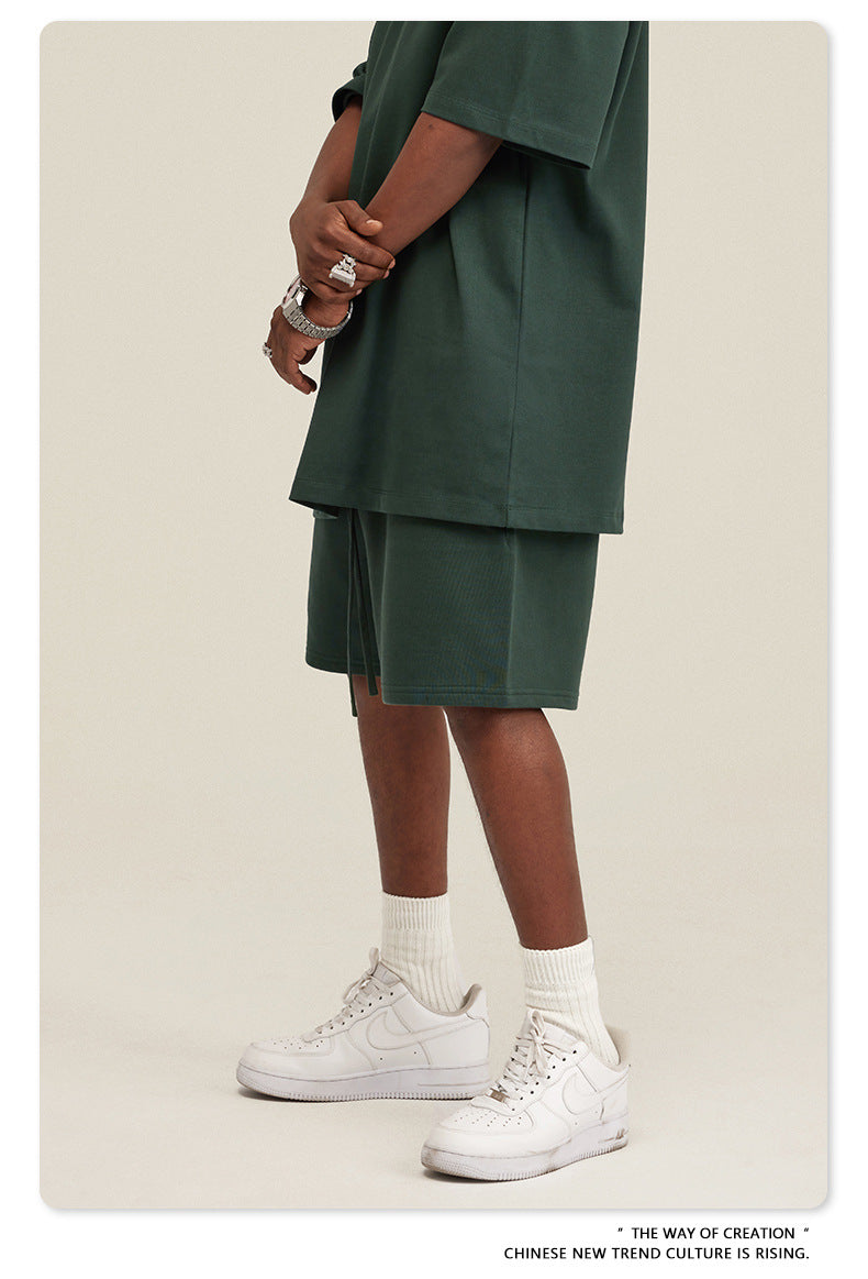 Be Men's 2024 Heavy Fog Teen Fashion Brand Men's Loose Cropped Pants Men's Sports Casual Shorts Summer