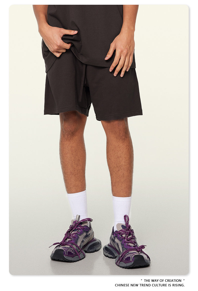 Be Men's 2024 Heavy Fog Teen Fashion Brand Men's Loose Cropped Pants Men's Sports Casual Shorts Summer