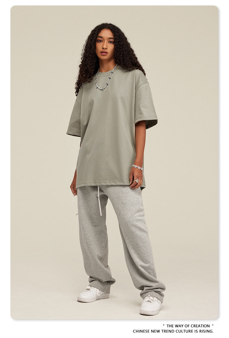 Be Men's 2024 Bashi Cotton T-shirt Heavy Loose Teen Short-Sleeved Men's T Summer Fashion Brand Short Sleeve T-shirt Men's