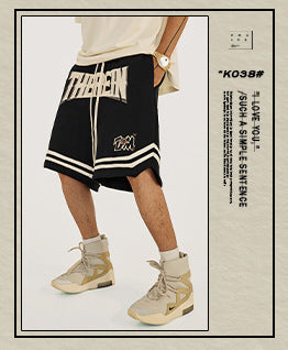 Be Men's 2024 Heavy Fog Teen Fashion Brand Men's Loose Cropped Pants Men's Sports Casual Shorts Summer