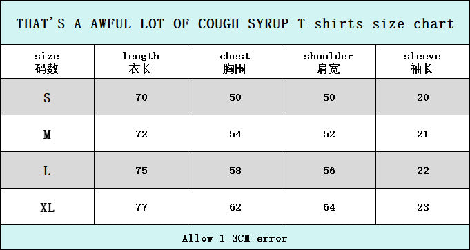 THAT'S AWFUL LOT OF COUGH SYRUP Crew Neck T-Shirt 100% Short Sleeve