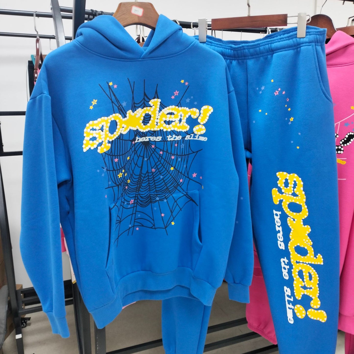 part2- 430gsm Sp5der Hoodies 100% Cotton Hoodie for men and women