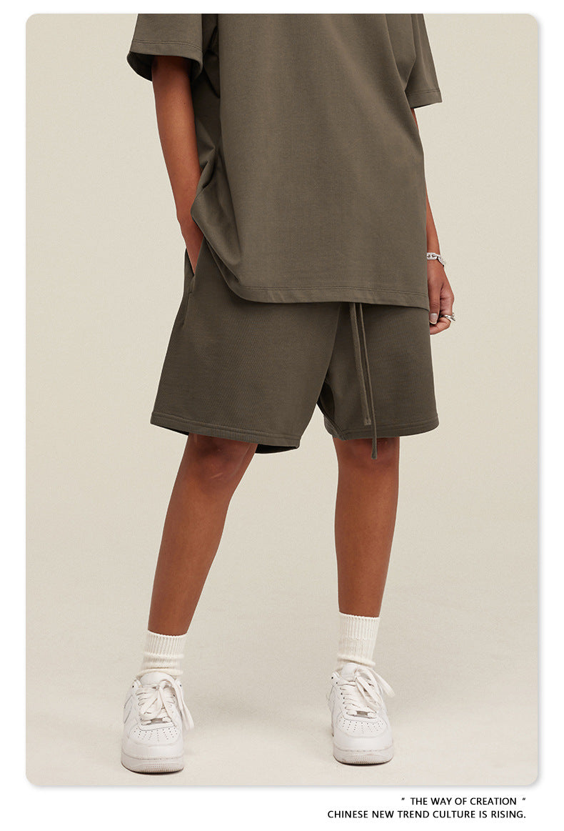 Be Men's 2024 Heavy Fog Teen Fashion Brand Men's Loose Cropped Pants Men's Sports Casual Shorts Summer