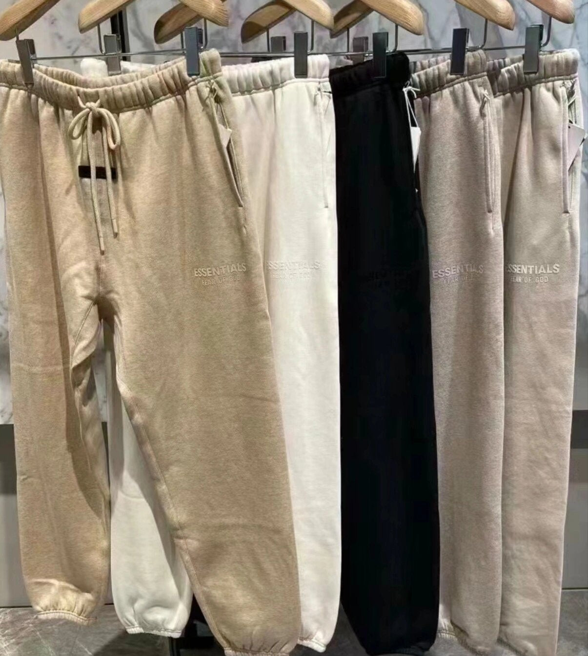 Ess*** Multi-Line Fog Silicone Letters Thickened Sports Casual Sweatpants Trousers