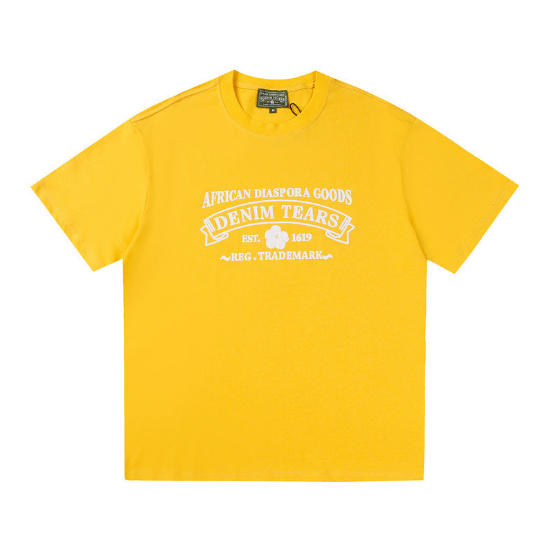 DENIMTEARS Kapok Foam Printed Trendy Brand Sweatshirt and Sweatpants Casual Hoodie Unisex Sports Set