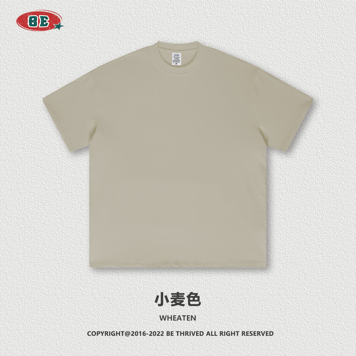 Be Men's 2024 Bashi Cotton T-shirt Heavy Loose Teen Short-Sleeved Men's T Summer Fashion Brand Short Sleeve T-shirt Men's