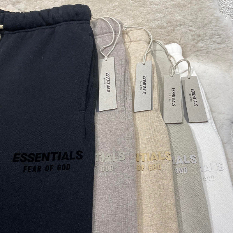 Ess*** Multi-Line Fog Silicone Letters Thickened Sports Casual Sweatpants Trousers