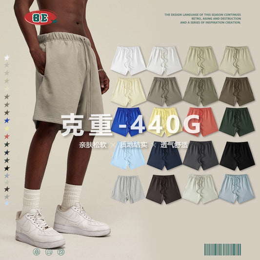Be Men's 2024 Heavy Fog Teen Fashion Brand Men's Loose Cropped Pants Men's Sports Casual Shorts Summer