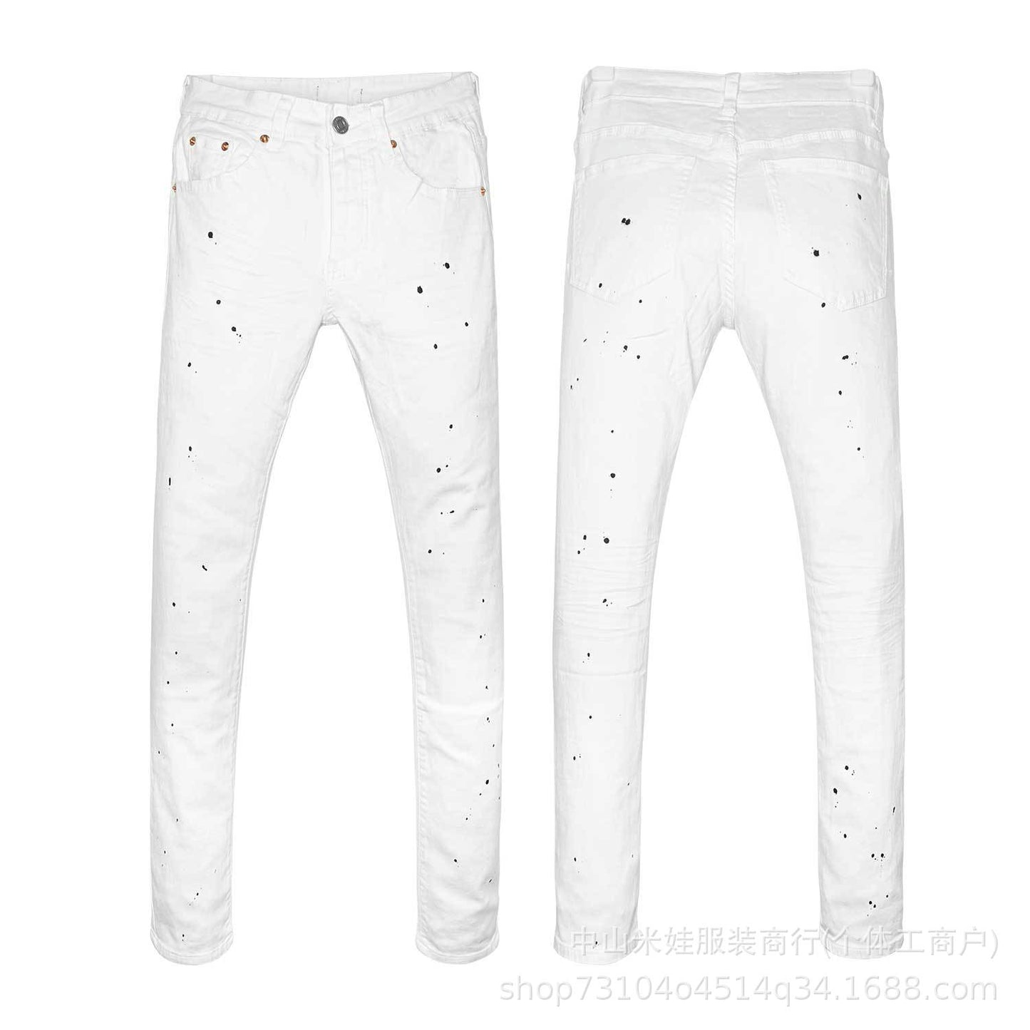 Pp6601 Purple Jeans American Style Hip Hop Ripped Jeans