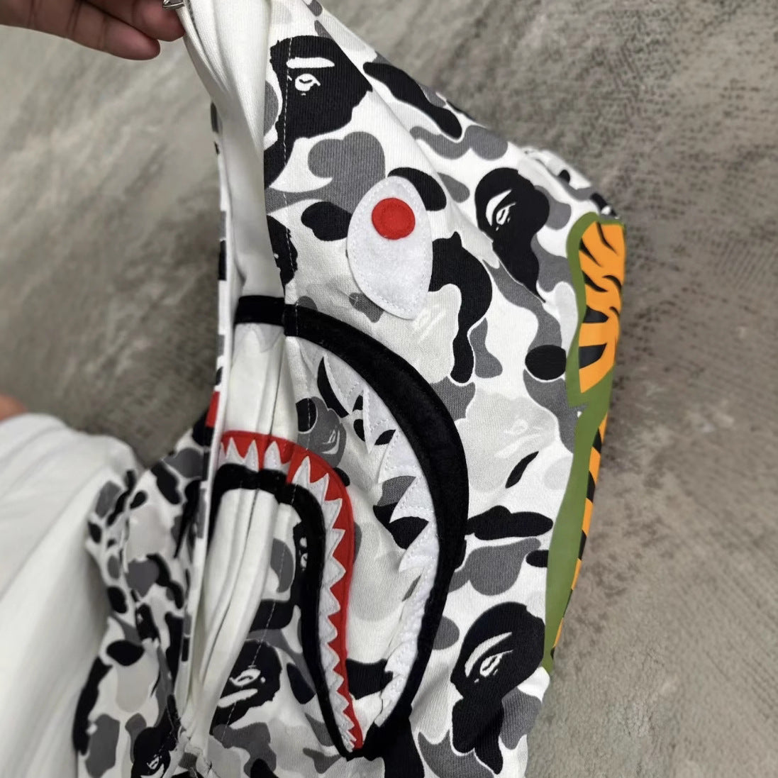 bape gray and white hoodies 100% cotton men hoodies