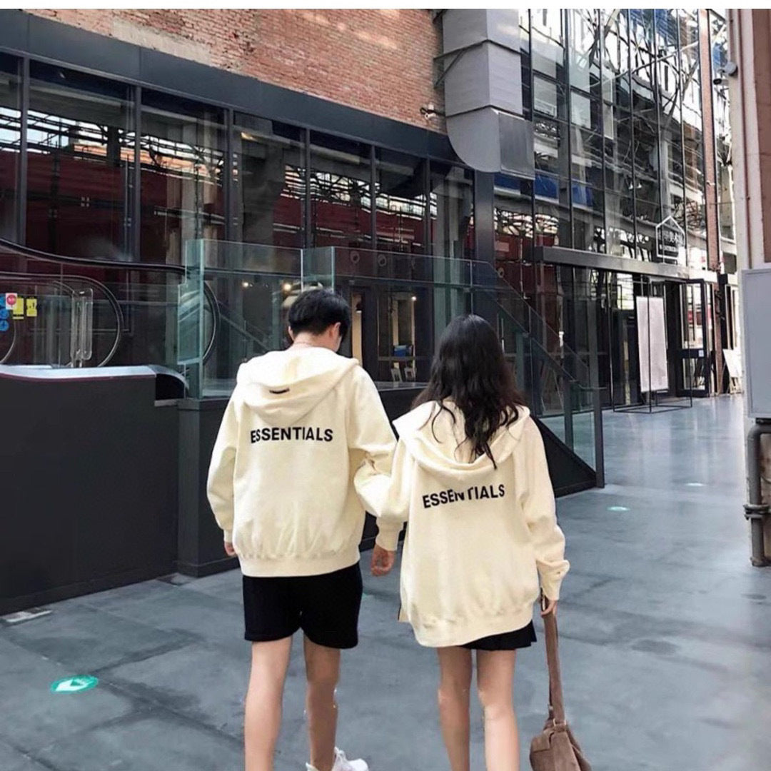 ESS Silicone Letter Zipper with Fleece Lining100% Cotton Hooded Sweater