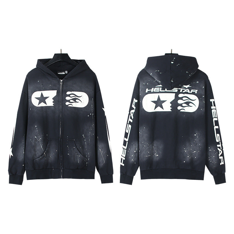 Part2-Hellstar Washed and Worn Hoodie Sweater Trousers Suit