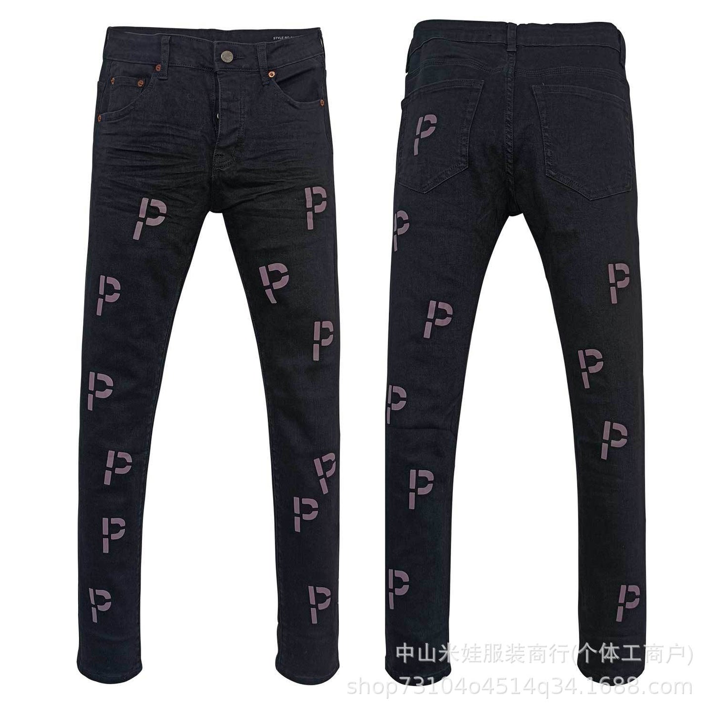 Pp6004 Purple Jeans Splash-Ink Jeans