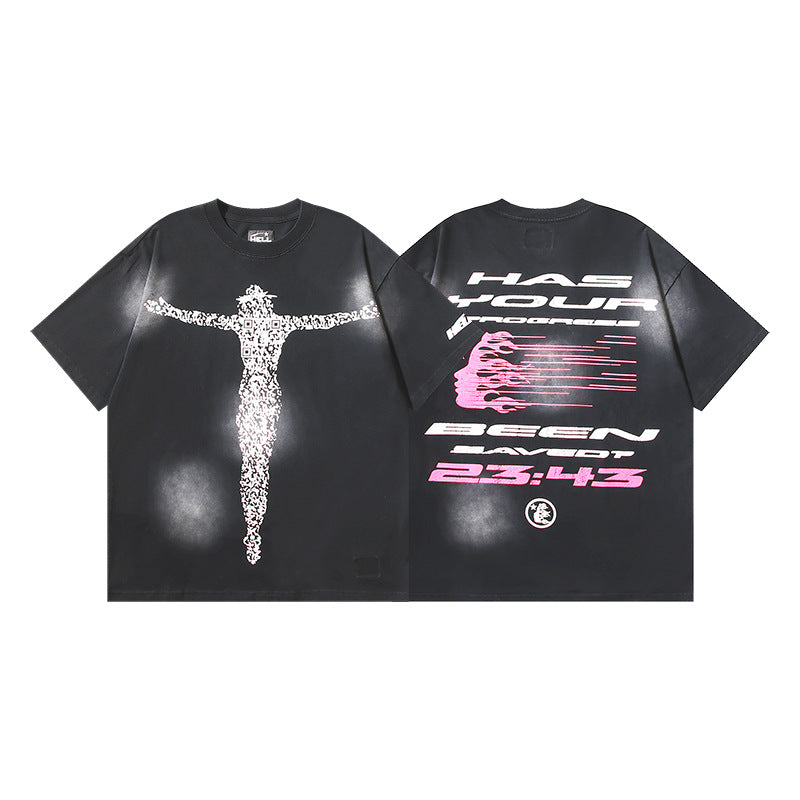 2024 SS Hell starLoose Pullover Short Sleeve T-shirt Green Less