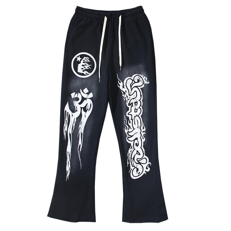 Part2-Hellstar Washed and Worn Hoodie Sweater Trousers Suit